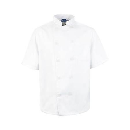 KNG Small Men's White Short Sleeve Chef Coat 1051S